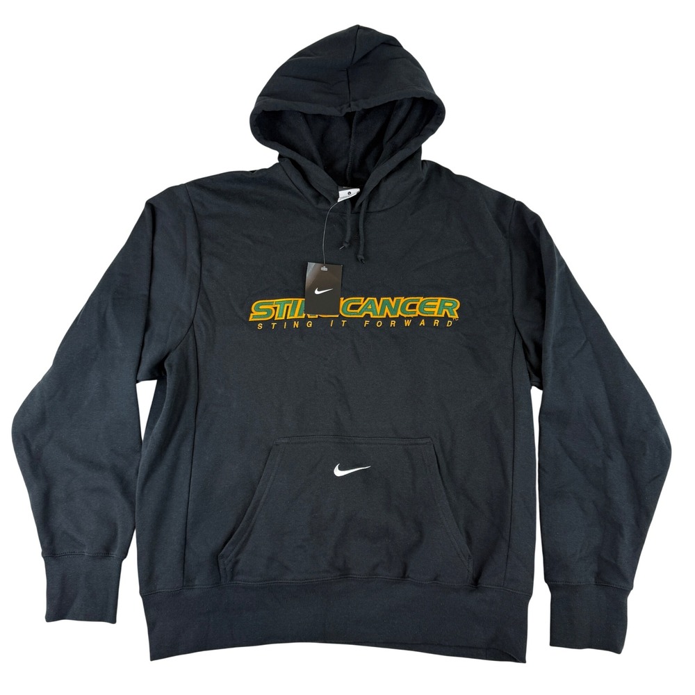 Nike Hoodie Mens Large Black Sting Cancer Embroidered Pullover 337291-010